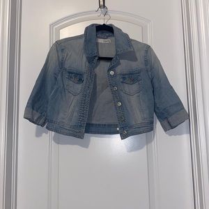 Cropped denim jean jacket